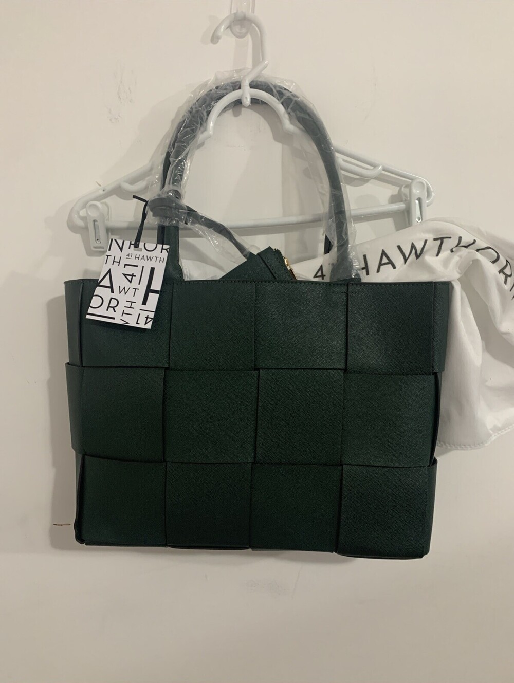 41 Hawthorn Stella Saffiano Woven Tote Bag Olive Green NWT Stitch Fix
